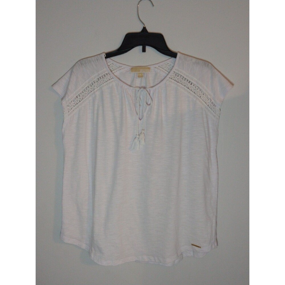 Michael kors  tassel  white  top Boho Summer Xl beachy cottage core